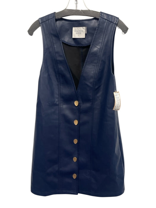 Hyacinth House Size S Navy Polyester Sleeveless Snap buttons Below Knee Dress Navy / S