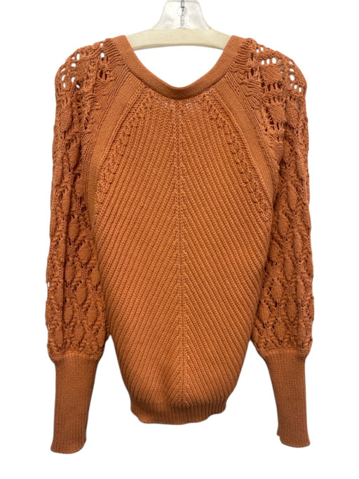 Jonathan Simkhai Size S Orange Cotton & Nylon Knit Long Sleeve Buttons Sweater Orange / S