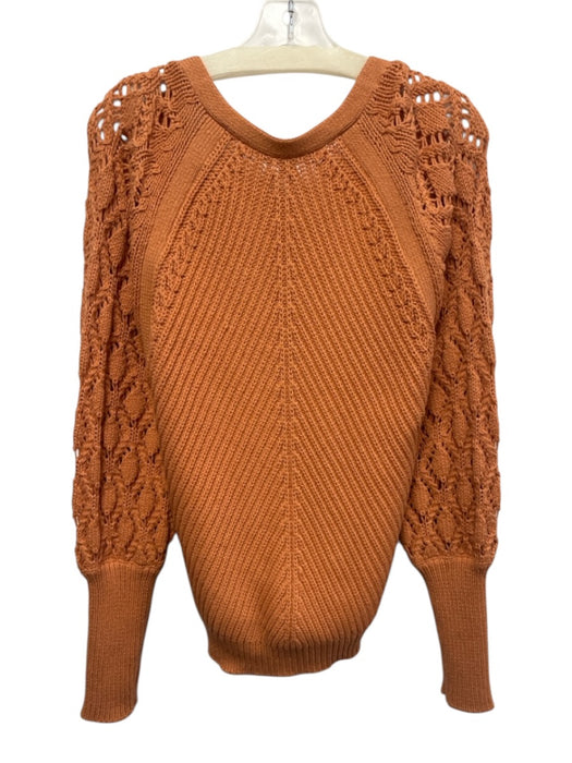 Jonathan Simkhai Size S Orange Cotton & Nylon Knit Long Sleeve Buttons Sweater Orange / S