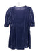 Free People Size S Purple Velvet Short Sleeve Paneled V Neck Baby Doll Dress Purple / S