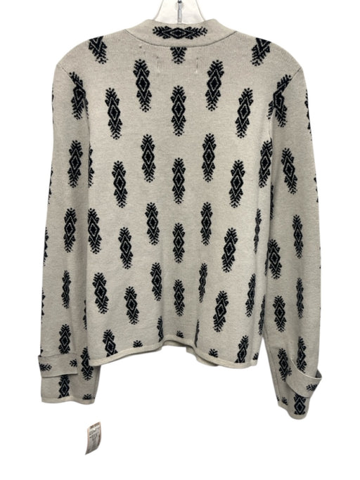 Pilcro Size M White & Black Viscose Blend Long Sleeve Snap buttons Sweater White & Black / M