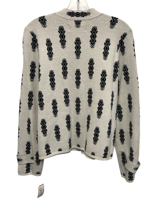 Pilcro Size M White & Black Viscose Blend Long Sleeve Snap buttons Sweater White & Black / M