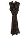 Milly Size 4 Brown & Black Polyester Sleeveless Pleats Cheetah Print Dress Brown & Black / 4