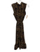 Milly Size 4 Brown & Black Polyester Sleeveless Pleats Cheetah Print Dress Brown & Black / 4