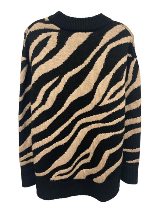 Tuckernuck Size S Black & Beige Wool Long Sleeve Knit Stripe Sweater Black & Beige / S
