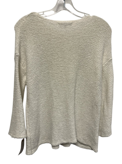 Ann Mashburn Size S White Cotton Blend Long Sleeve Knit Sweater White / S