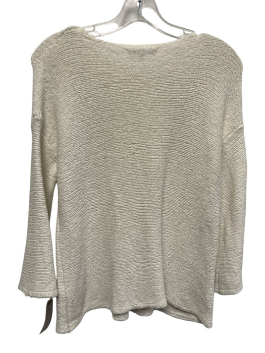 Ann Mashburn Size S White Cotton Blend Long Sleeve Knit Sweater White / S