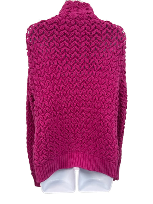 Valentino Size S/M Purple Wool Long Sleeve Knit Mock Neck Thick Sweater Purple / S/M