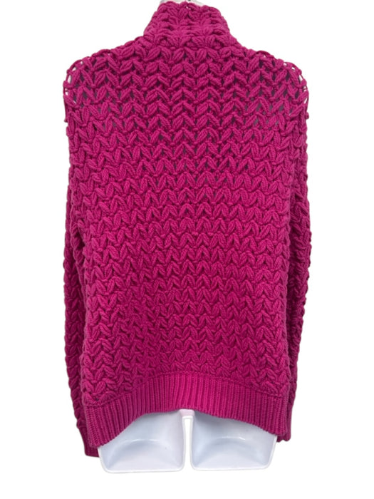 Valentino Size S/M Purple Wool Long Sleeve Knit Mock Neck Thick Sweater Purple / S/M