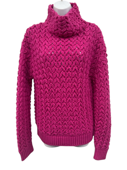 Valentino Size S/M Purple Wool Long Sleeve Knit Mock Neck Thick Sweater Purple / S/M