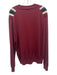 Sandro Size 34 Burgundy Red & Multi Wool Long Sleeve Stripe Buttons Sweater Burgundy Red & Multi / 34