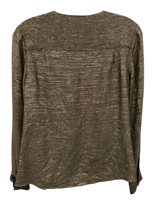 Derek Lam 10 Crosby Size 4 Gold Viscose Blend Long Sleeve Metalic Threading Top Gold / 4