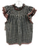 Ulla Johnson Size 6 Black, White, Red Cotton Checkered Ruffle Cap Sleeve Top Black, White, Red / 6