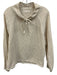 XiRENA Size M White Cotton Long Sleeve High Neck Drawstring Seersucker Top White / M