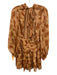 BHLDN Size 2 Orange, Yellow & Multi Polyester Long Balloon Sleeve Floral Dress Orange, Yellow & Multi / 2
