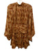 BHLDN Size 2 Orange, Yellow & Multi Polyester Long Balloon Sleeve Floral Dress Orange, Yellow & Multi / 2