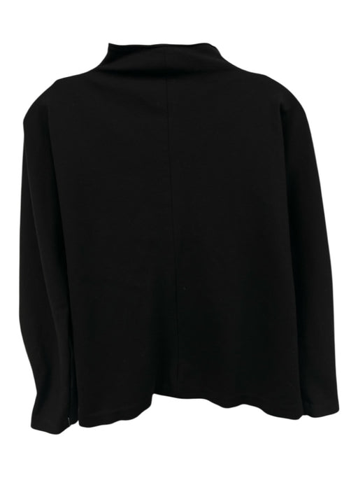 Ann Mashburn Size S Black Nylon Blend Long Sleeve Split V neckline Paneled Top Black / S
