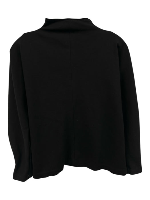 Ann Mashburn Size S Black Nylon Blend Long Sleeve Split V neckline Paneled Top Black / S