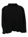 Ann Mashburn Size S Black Nylon Blend Long Sleeve Split V neckline Paneled Top Black / S
