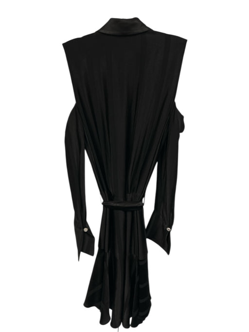 Alexis Size S Black Acetate & Viscose Satin Cold Shoulder Knee Dress Black / S