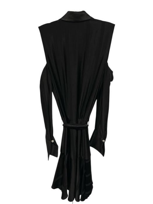 Alexis Size S Black Acetate & Viscose Satin Cold Shoulder Knee Dress Black / S