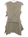 Alexis Size XXS Cream Polyester Sleeveless Button Front High Low Peplum Dress Cream / XXS