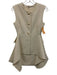 Alexis Size XXS Cream Polyester Sleeveless Button Front High Low Peplum Dress Cream / XXS