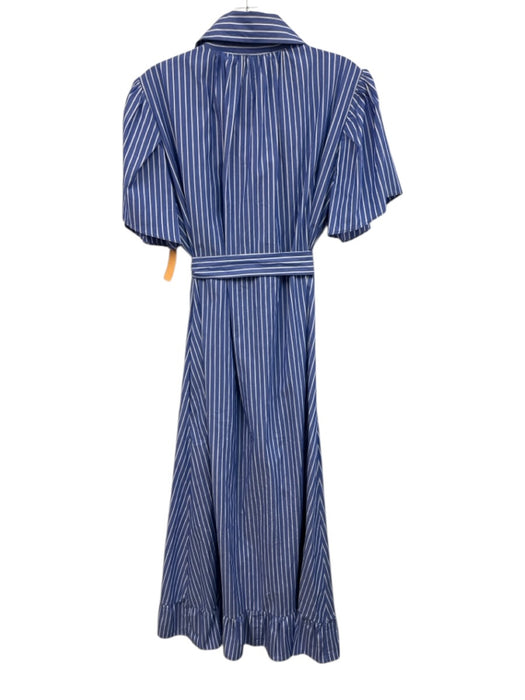 Evi Grintela Size M Blue & White Cotton Long Sleeve Pinstripe Shirt Dress Dress Blue & White / M