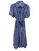 Evi Grintela Size M Blue & White Cotton Long Sleeve Pinstripe Shirt Dress Dress Blue & White / M