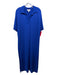 COS Size M Royal Blue Wool Short Sleeve Rib Knit V Neck Maxi Dress Royal Blue / M