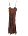 A.L.C. Size 0 Orange, Black & Multi Cotton Spaghetti Strap Floral Midi Dress Orange, Black & Multi / 0