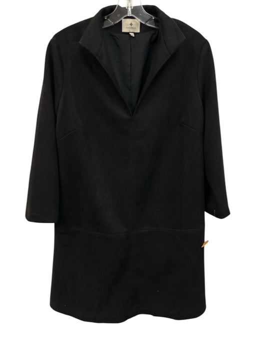 Tuckernuck Size L Black Polyester Blend Long Sleeve Paneled Mock Neck Dress Black / L