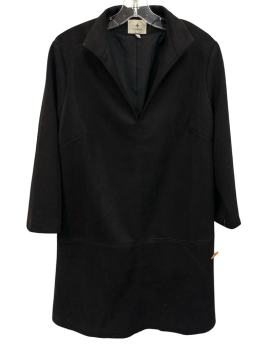 Tuckernuck Size L Black Polyester Blend Long Sleeve Paneled Mock Neck Dress Black / L