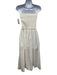 A.L.C. Size XS White Cotton Fabric Block Ribbed too Elastic Waist Maxi Dress White / XS