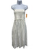 A.L.C. Size XS White Cotton Fabric Block Ribbed too Elastic Waist Maxi Dress White / XS
