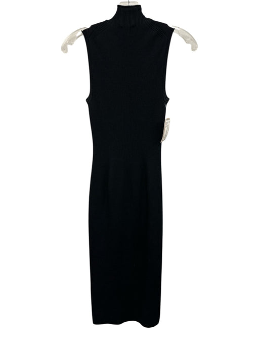 COS Size XS Black Polyamide Rib Knit Mock Neck Sleeveless Sheath Dress Black / XS