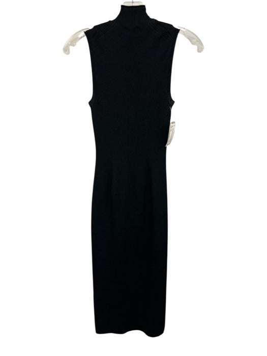 COS Size XS Black Polyamide Rib Knit Mock Neck Sleeveless Sheath Dress Black / XS
