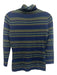 L'agence Size XS Green, Navy & Metallic Rayon Blend Long Sleeve turtle neck Top Green, Navy & Metallic / XS
