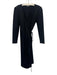 Emerson Fry Size XS Black Polyester Blend Long Sleeve Wrap Below Knee Dress Black / XS