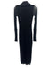 Fuzzi Size XS Black Mohair Blend Turtle Neck Long Sheer Sleeve Sheath Maxi Dress Black / XS