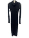 Fuzzi Size XS Black Mohair Blend Turtle Neck Long Sheer Sleeve Sheath Maxi Dress Black / XS
