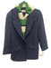 By Anthropologie Size XXS Navy Blue, Green, White Rayon & Nylon Hood Jacket Navy Blue, Green, White / XXS