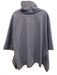 Tuckernuck Blue & Brown Polyester & Rayon Pleather Detail Chimney Neck Poncho Blue & Brown / One Size