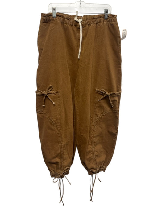 Innovare Denim Size XL Brown Cotton Denim Elastic Drawstring Waist Jeans Brown / XL