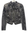 GRLFRND Size XXS Gray Wash Cotton Denim Silver Zipper Stand Collar Fitted Jacket Gray Wash / XXS