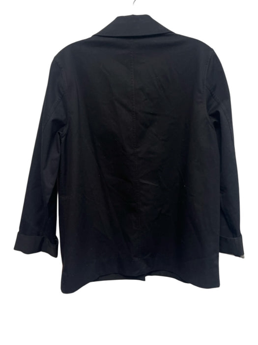 Lafayette 148 Size XS Navy Blue Cotton & Elastane Collar Buttons Pockets Jacket Navy Blue / XS