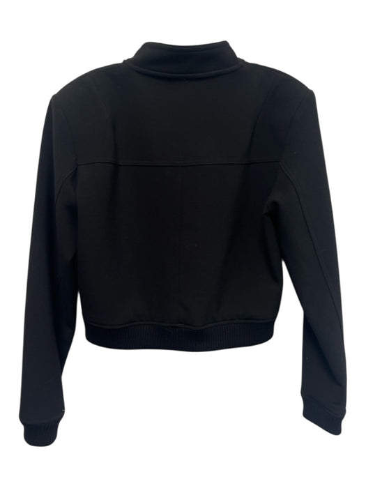 Mint Velvet Size S Black Polyester & Viscose Ribbed edges Snaps Bomber Jacket Black / S