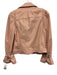 Milly Size P Pink Lamb leather Silver Zipper Collar Flare Sleeves Moto Jacket Pink / P