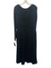 J. Crew Size L Black Cotton Blend Long Sleeve Scoop Back Fabric Block Dress Black / L