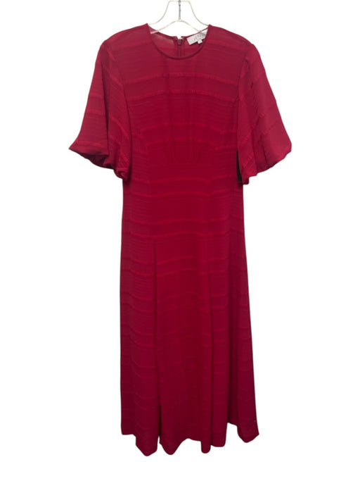 Pearl by Lela Rose Size 2 Red Polyester Short Sleeve Round Neck Dress Red / 2